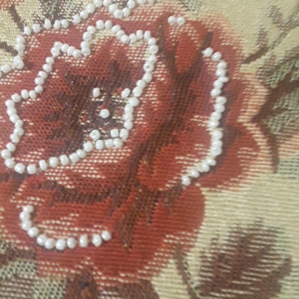 VINTAGE rose tapestry handbag - Picture 5 of 5